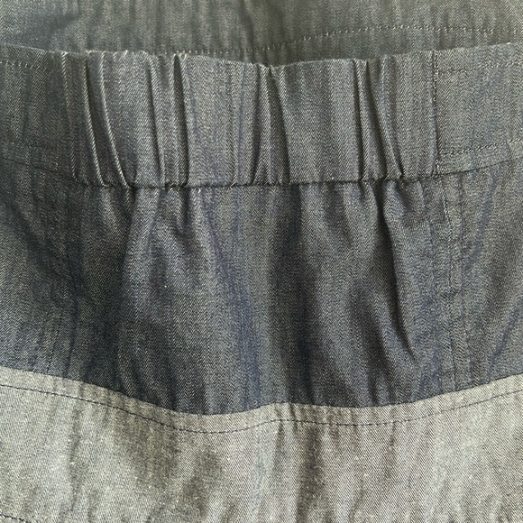 Forever 21 Strapless Dress Womens Small Denim & Navy Blue Striped with Pockets! - Picture 6 of 10